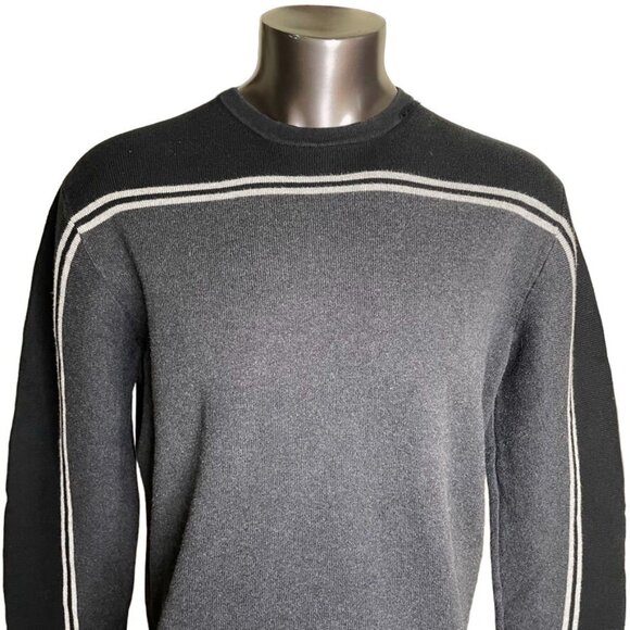 Eddie Bauer Crew Neck Sweater Mens Greay Black Winter Top Size Tall XL u - Picture 2 of 8